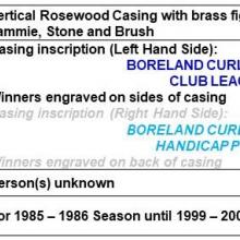 BBoreland CC Original League Trophy Details
